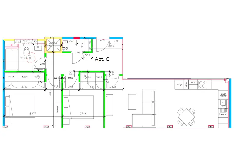 Apartment C floor plan, Vertex Teesside