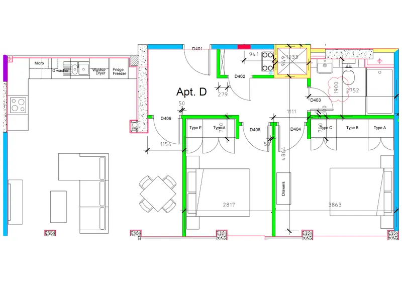 Apartment D floor plan, Vertex Teesside