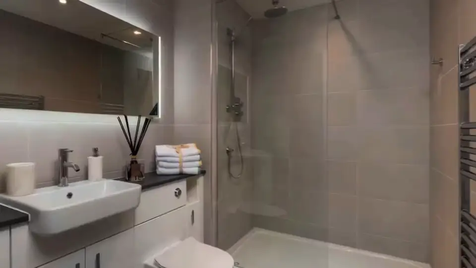 Bathroom inside a Vertex apartment